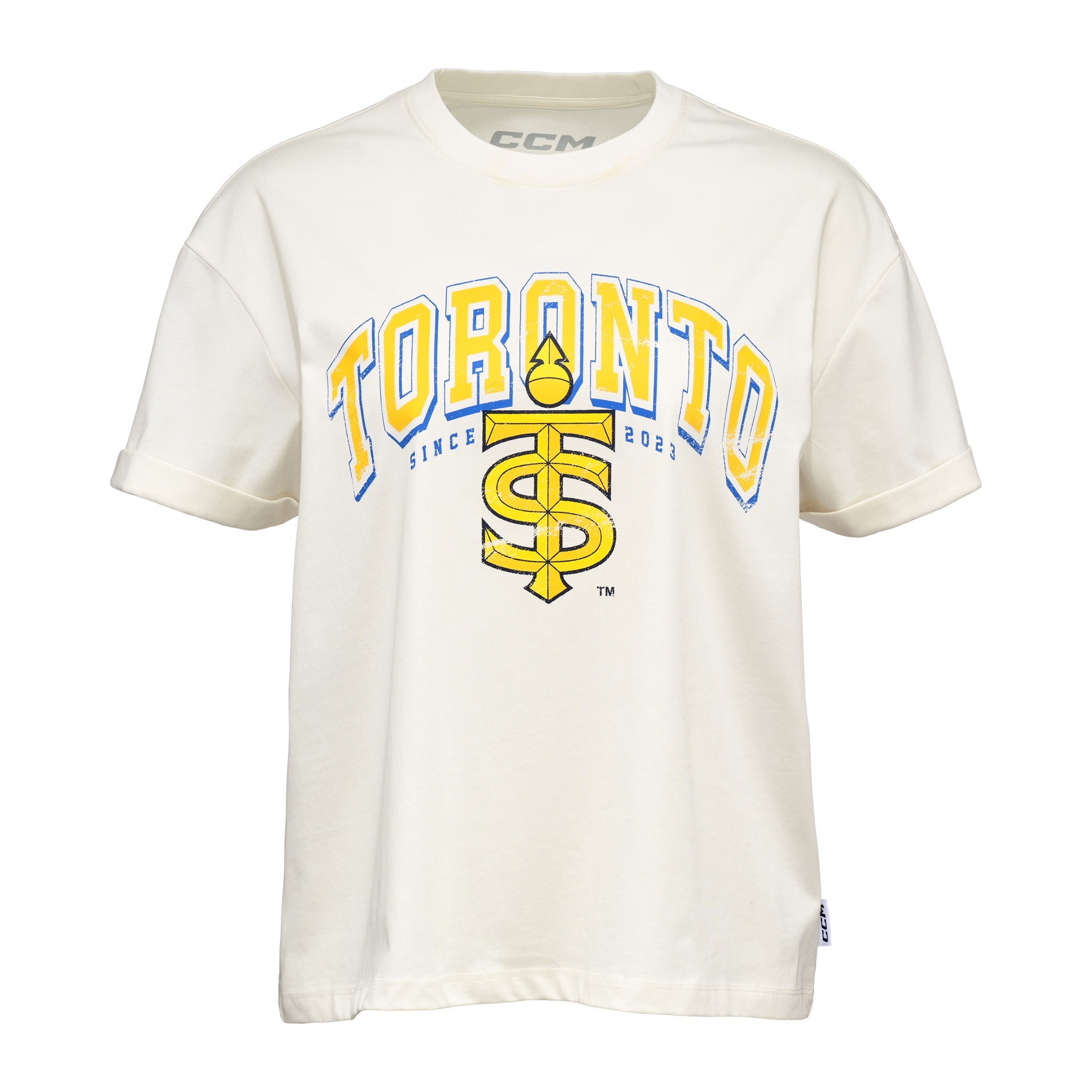 White t-shirt with 'Toronto' and logo on a white background
