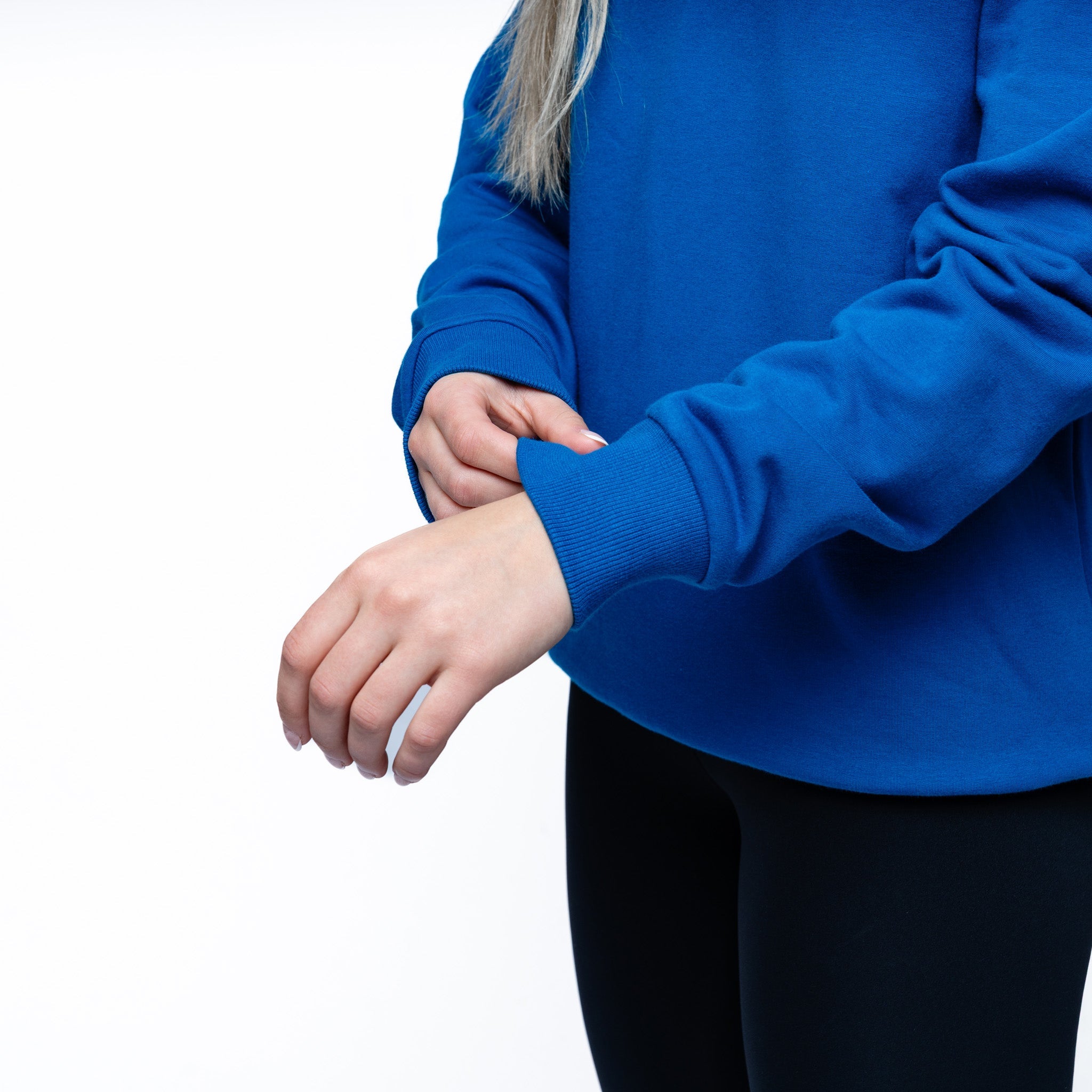 close up of arm of the blue Adult Vancouver Goldeneyes Royalty Standard Cloud Crew 