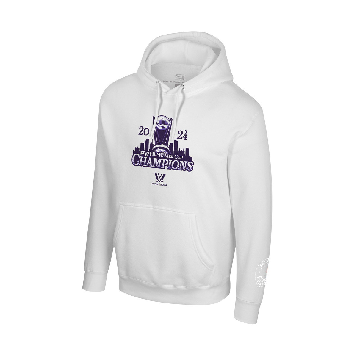 Minnesota PWHL Champions Skyline Graphic Stadium Essentials Hoodie