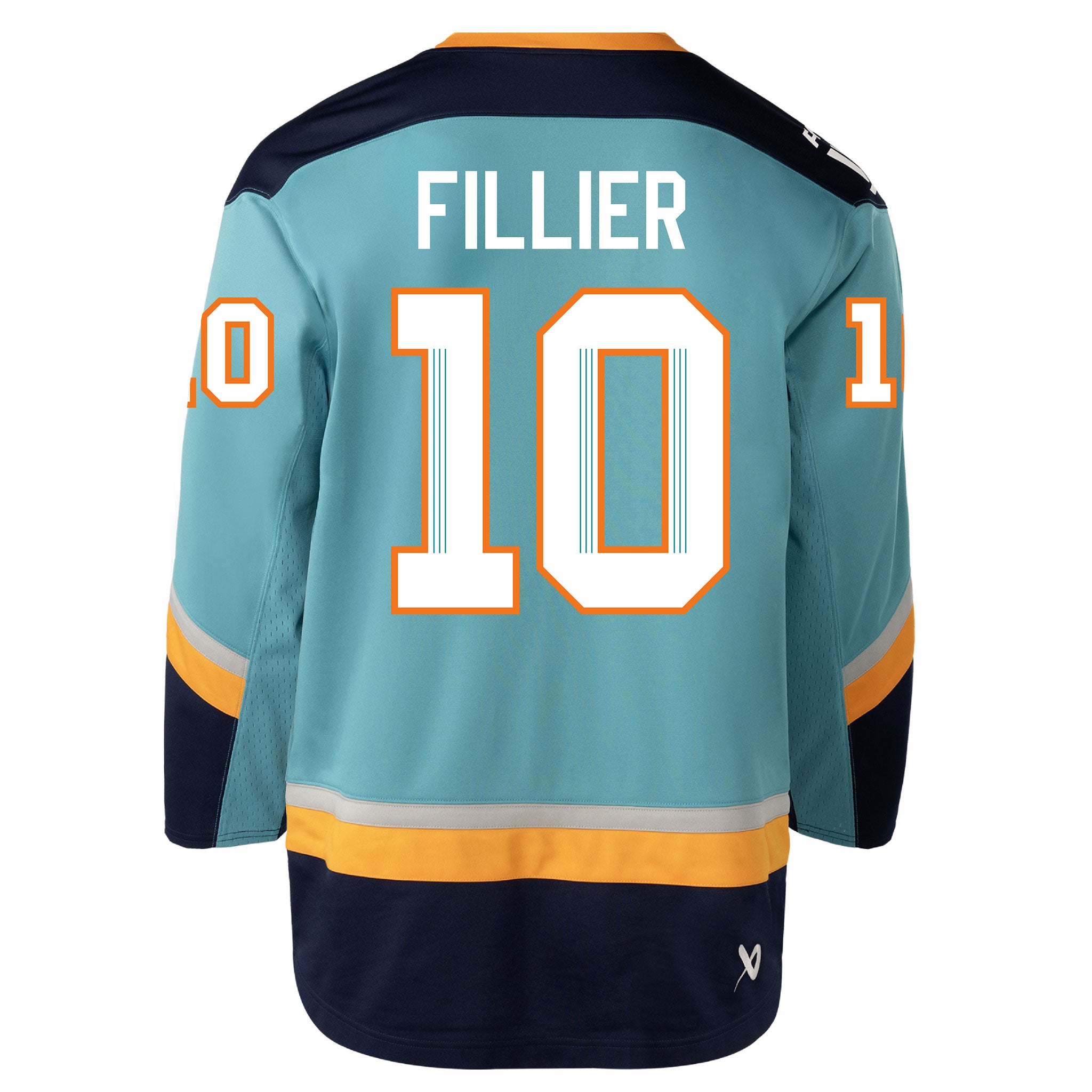 Hockey jersey with 'Fillier' and number '10' on a white background